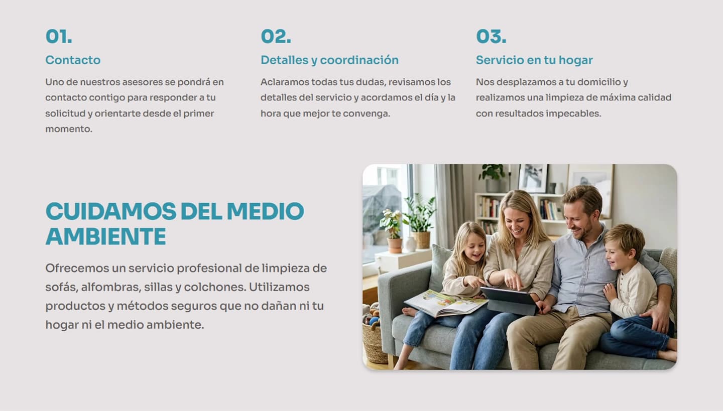 Service steps and trust-building content